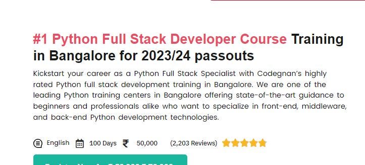 Codegnan, Python Full Stack Training in Bangalore | by Uppugundla ...