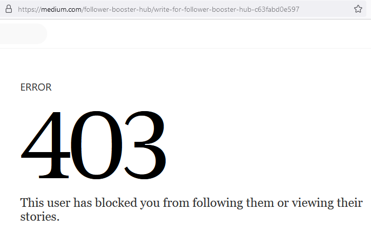 Have You Ever Been Blocked By Someone? (403 Page) | by Bin Jiang | New ...