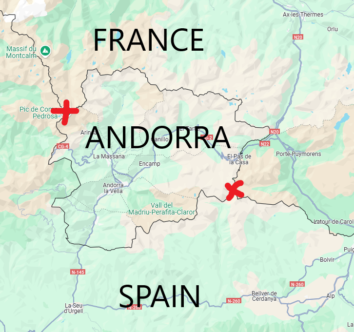 Map Nerd For The Win: The same three countries with two tri-points ...