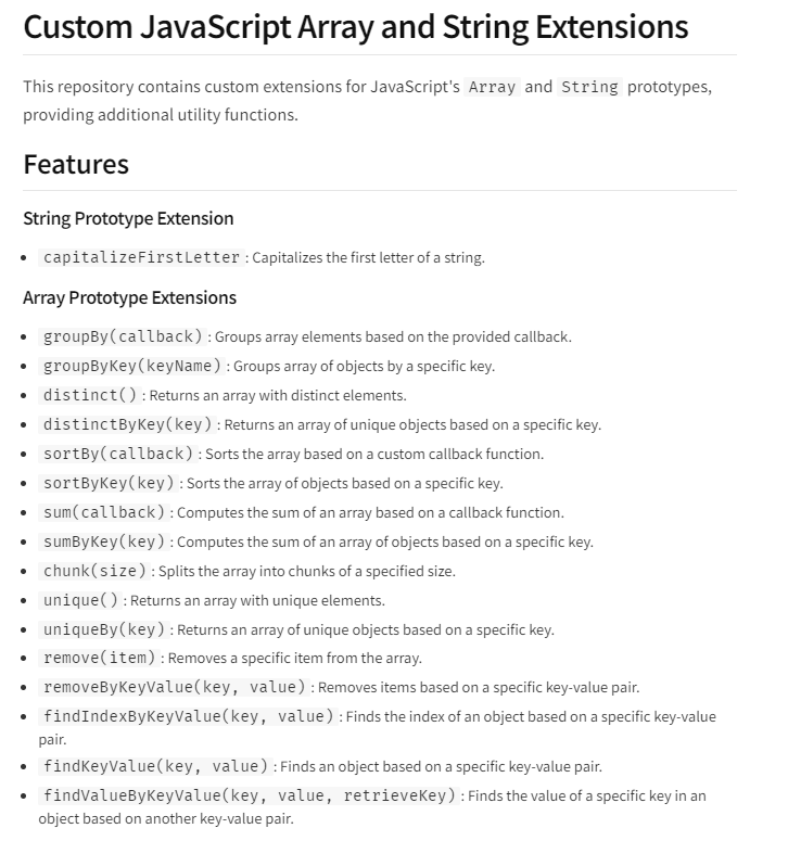 Javascript Extensions. Custom JavaScript Array and String… | by ...