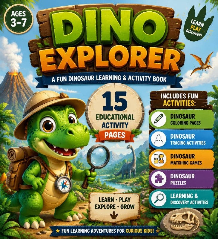 Dinosaur Word Search Activity Book for Kids: A Fun and Educational Printable That Makes Learning…