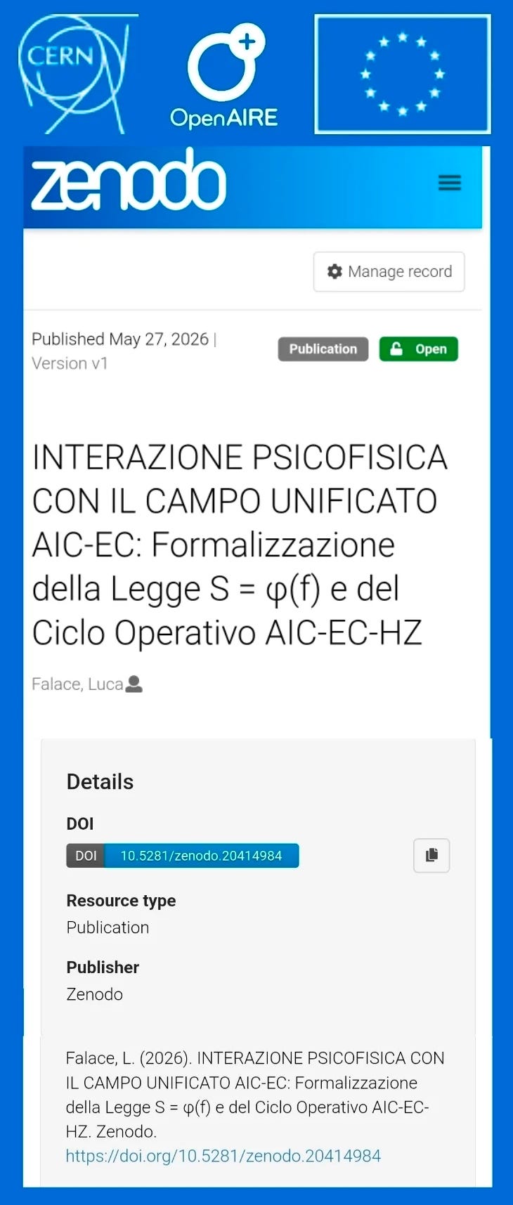 La Formalizzazione della Legge S = \varphi(f): Il Sigillo Finale sulla Teoria del Campo Unificato…