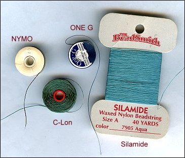 6 FT Size 4 Medium Green Beading Silk Thread w/ Fixed Needle