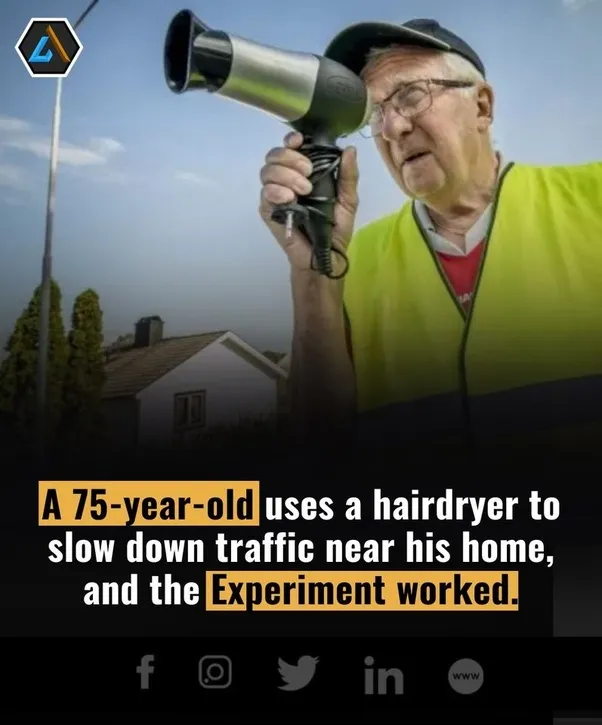 Meet the Clever Grandpa: Using a Hair Dryer to Tame Speedy Drivers — And It Actually Worked!