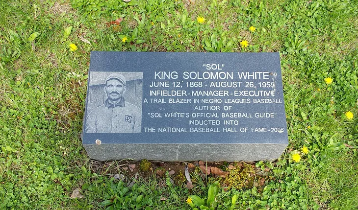 Sol White's new headstone