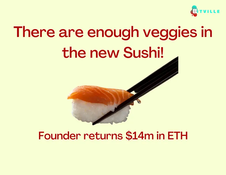 Conscience or just PR for his SUSHI? Former chef returns $14m in ETH