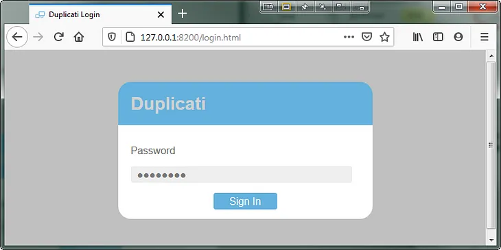 Duplicati: Bypassing Login Authentication With Server-passphrase