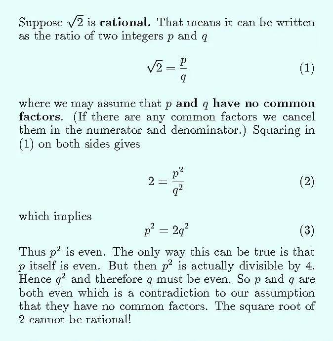 Proof: The Square Root of Two is