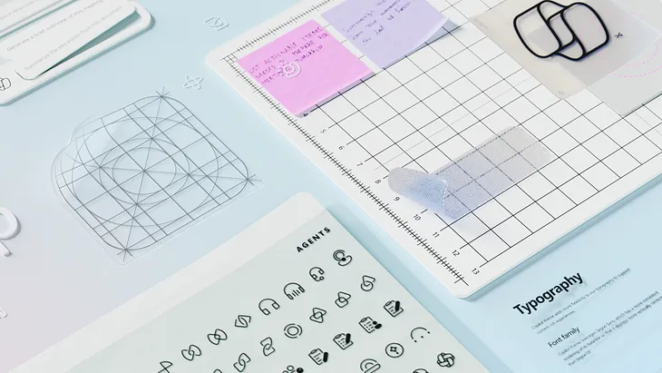 Image showcasing different UX Components: Typography, Grid, Icons, and the Microsoft Copilot Logo.