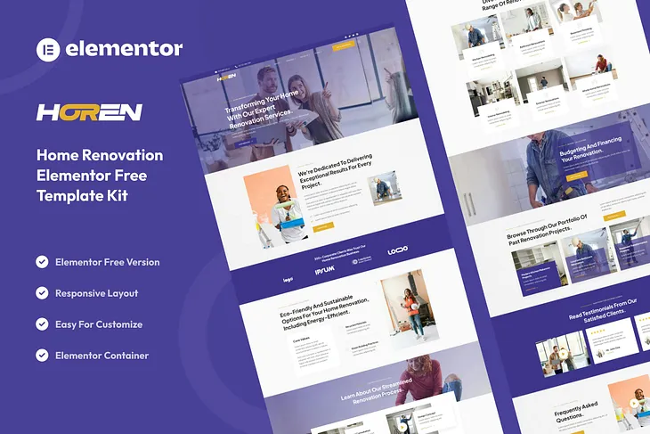 Horen — Home Renovation Services Elementor Template Kit