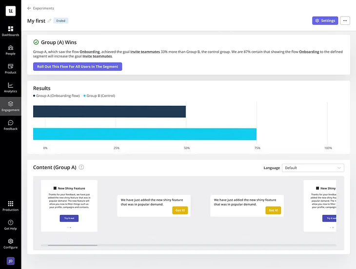 product experiments: A/B testing