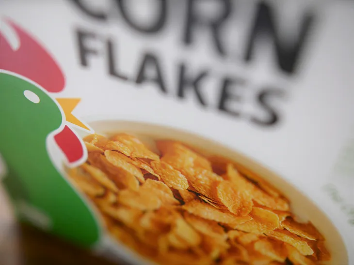 Corn Flakes cereal box/