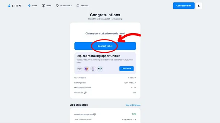 Effortless Guide to Claiming Your stETH Rewards with Lido in 2024