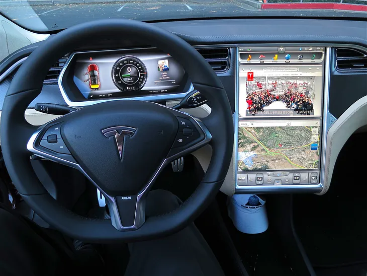Production dashboard of the Tesla model S, 2012