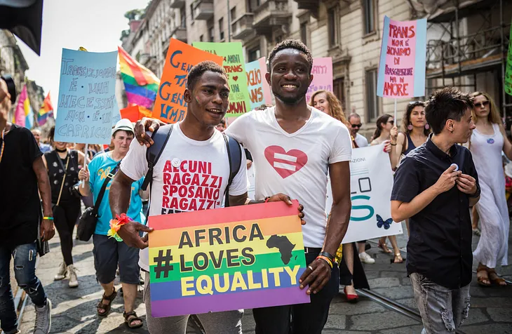 Young Africans supporting the LGBTQ Community.