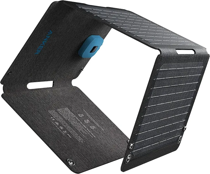 Anker Solix PS30 Solar Panel, 30W Foldable Portable Solar Charger, IP65 Water and Dust Resistance, Ultra-Fast Charging, Charges 2 Devices at Once, for Camping, Hiking, and Outdoor Activities.