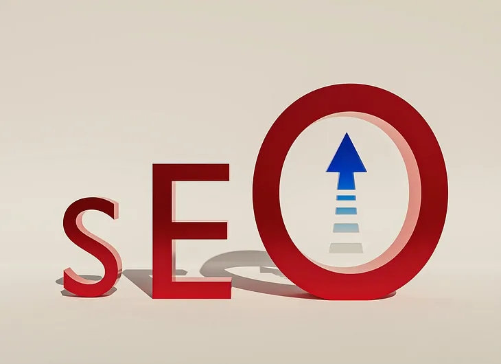 A picture of a red sign that spells seo.