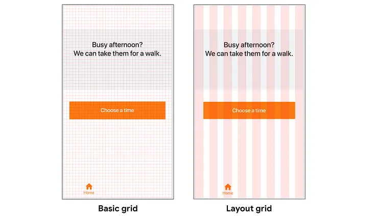 Create grids in mockups