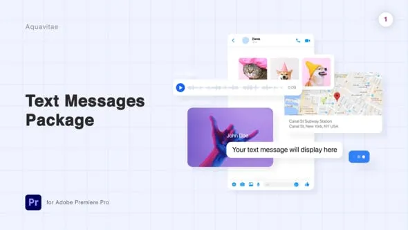 Text Messages Package l MOGRT for Premiere Pro Cover Image 1