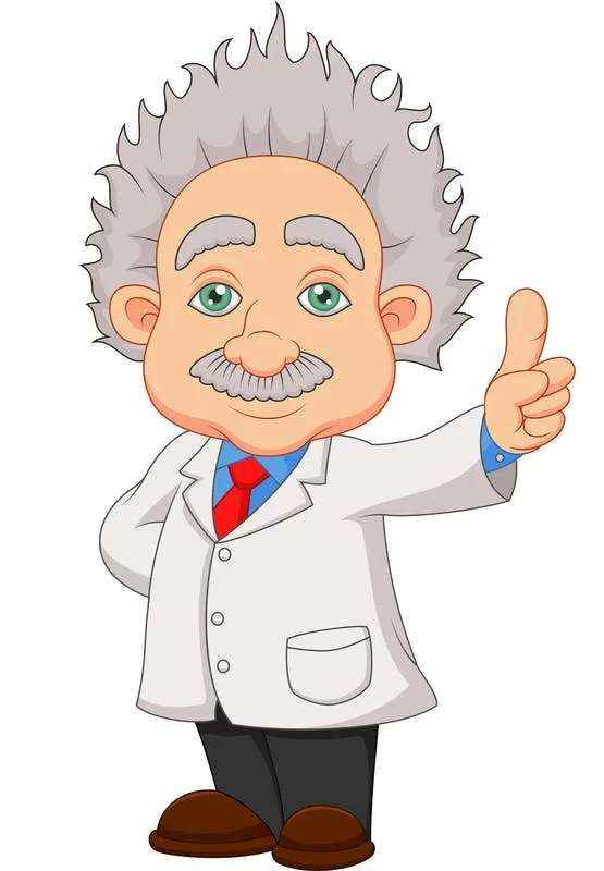 A cartoon Einstein character in a white lab coat is giving the thumbs up. The depiction is to encourage students to seek help from their profs.