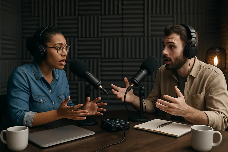Programmatically create an audio podcast.