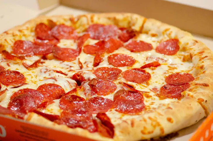 pepperoni pizza ready for eating