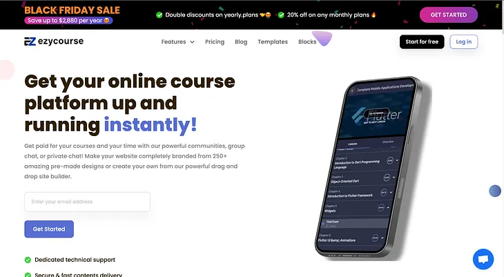 EzyCourse home page