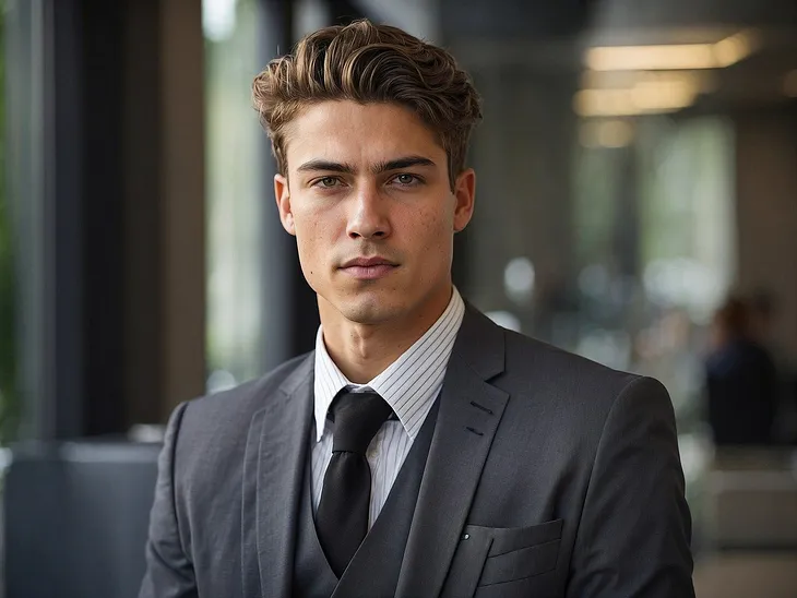 A handsome man in a suit poses