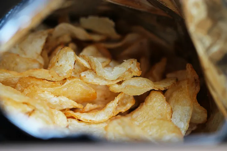 Processed potato chips