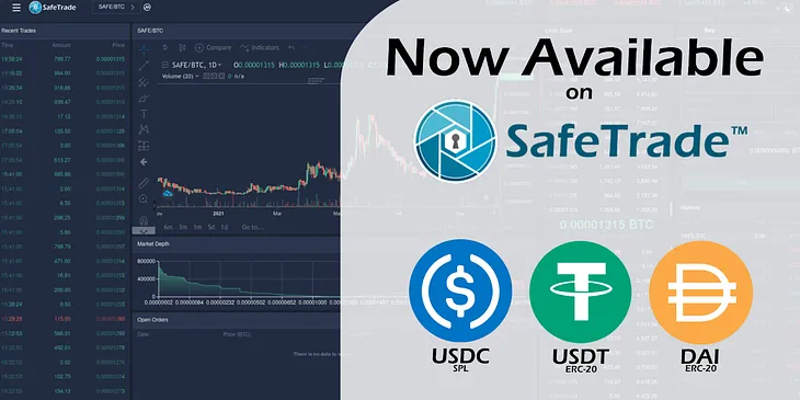 SafeTrade Defi Update — Stablecoins are Here