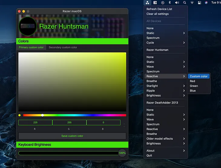 Implement Razer Keyboard Chroma Visualizer on Mac: Lights Sync, Heart Thrills