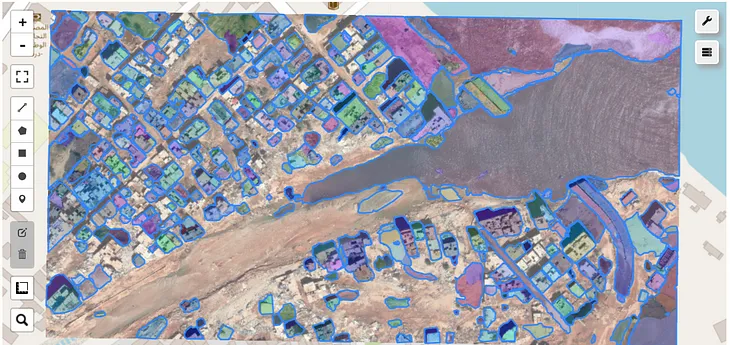 Segmenting satellite imagery provided by the Maxar Open Data Program