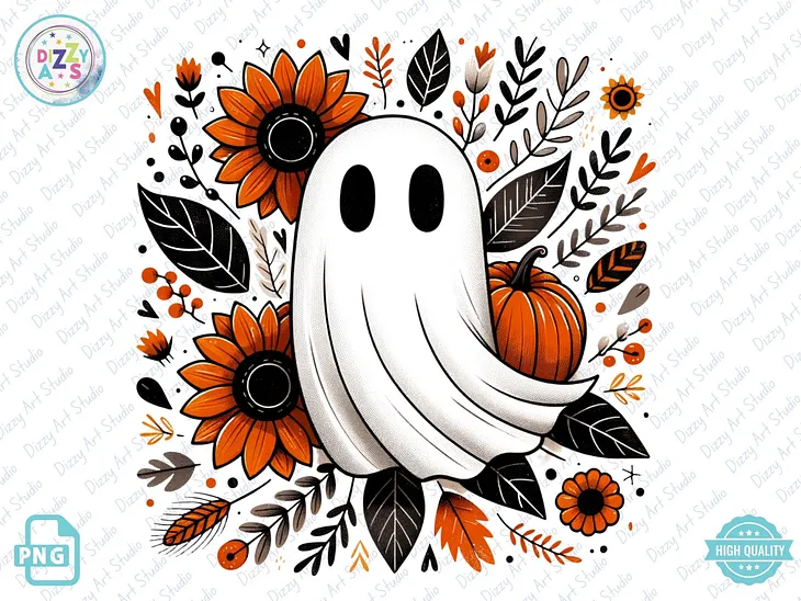 Ghost Pumpkin Fall Autumn Halloween PNG Free