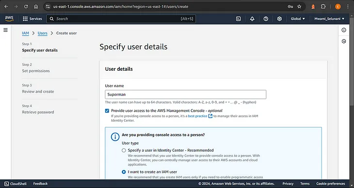Creating an IAM User in AWS