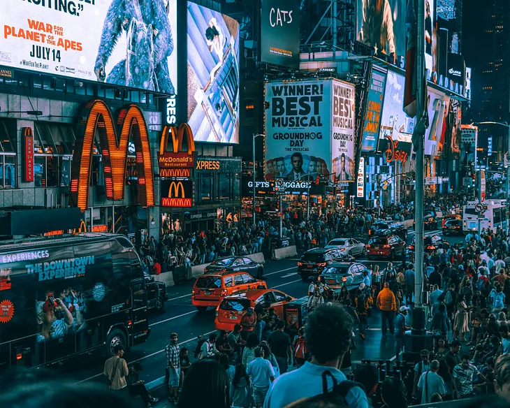 crowded street, like saturated markets