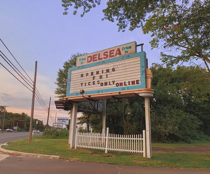 Sign for the Delsea Drive In Movie Theatre