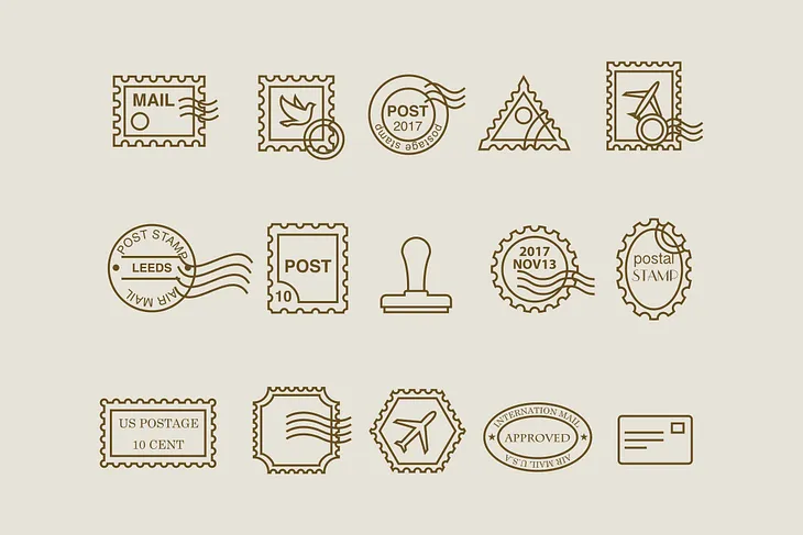 15 Postage Stamp Icons Cover Image 1