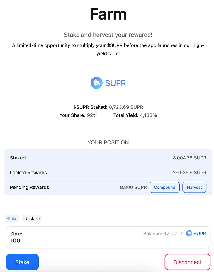 Introducing $SUPR Farm on Rollux: Stake, Earn, and Multiply Your $SUPR!