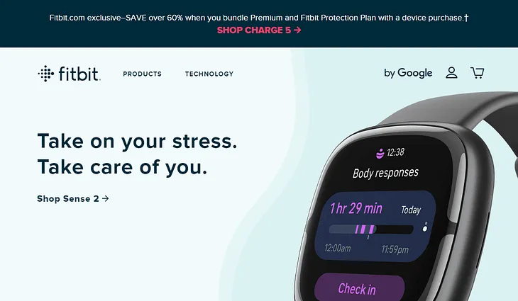 Fitbit homepage image