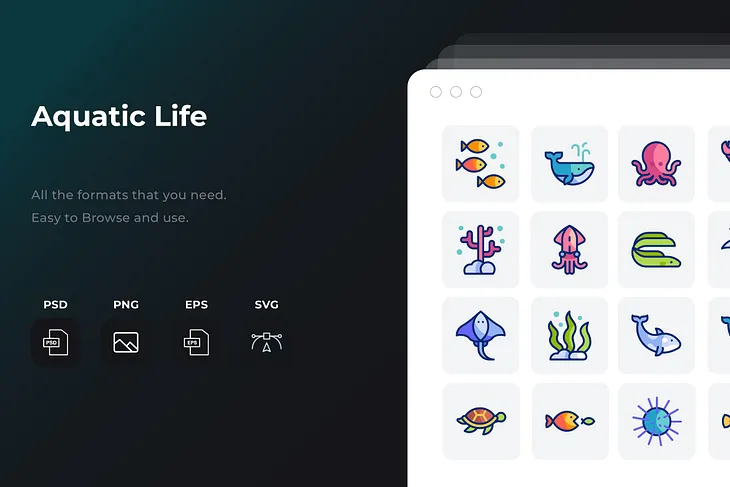 Aquatic Life Icon Pack