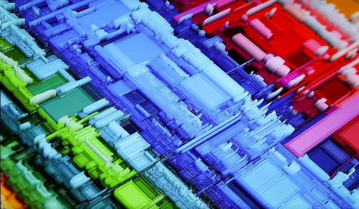 An abstract coloured image