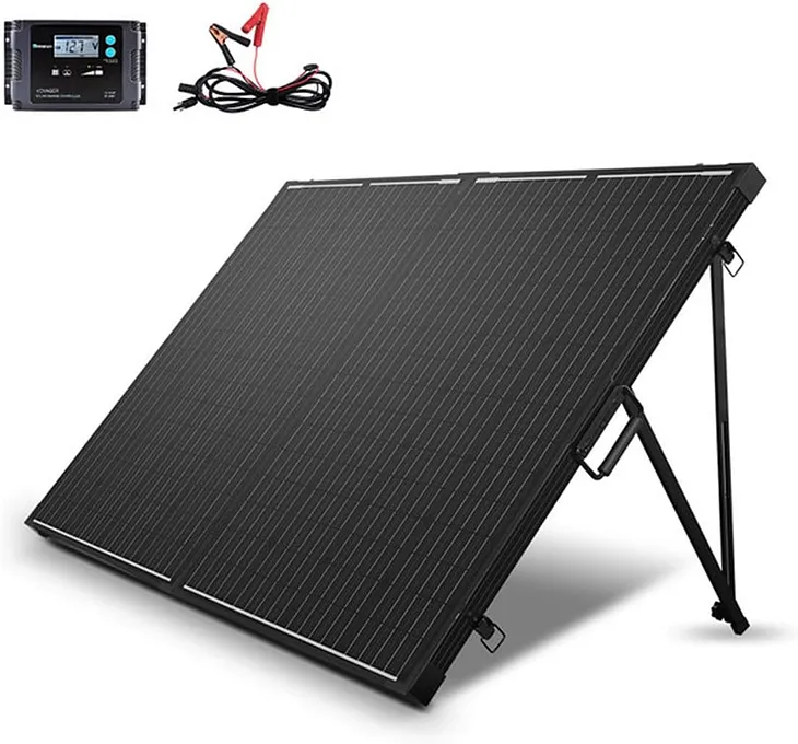 Renogy 200 Watt 12 Volt Portable Solar Panel with Waterproof 20A Charger Controller, Foldable 100W Solar Panel Suitcase with Adjustable Kickstand, Solar Charger for Power Station RV Camping Off Grid