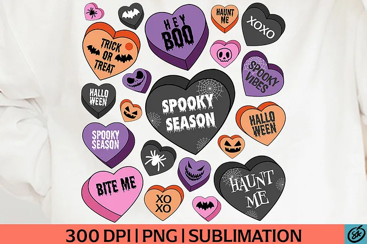 Candy Heart Halloween PNG Free