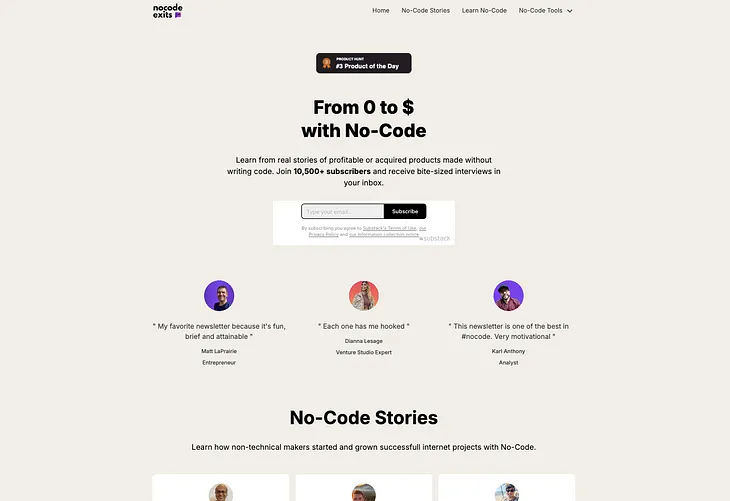How I started, grew and sold my no-code newsletter