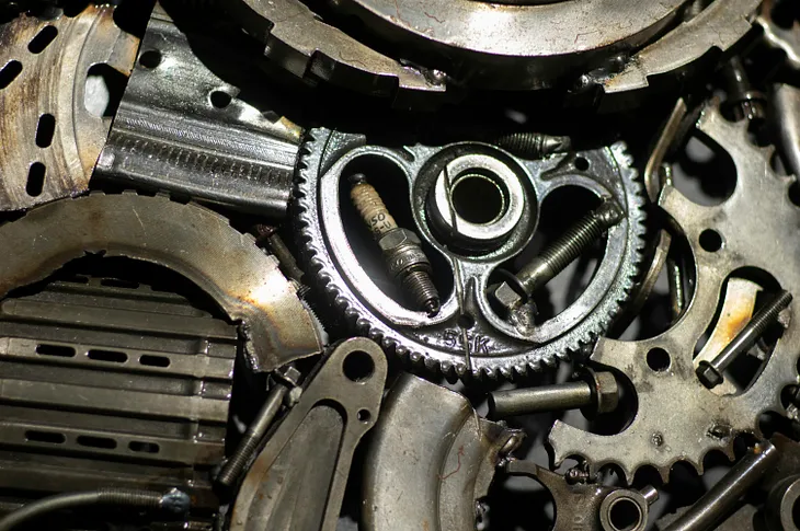 Close up of gear wheels