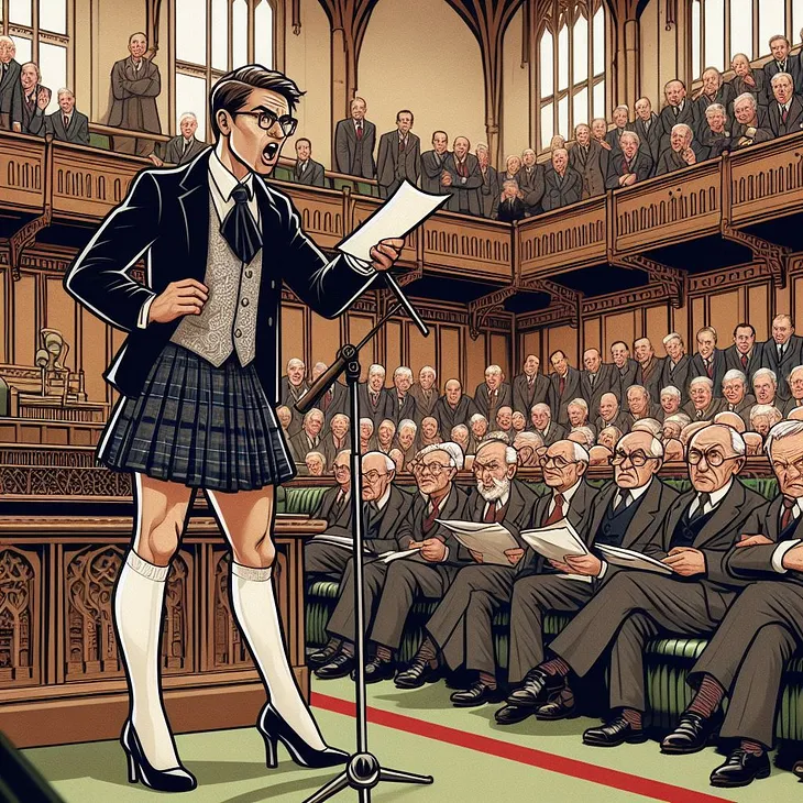 How do transgender politics affect men in skirts?