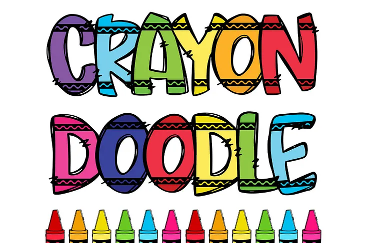Back to School Crayon Alphabet Doodle Free