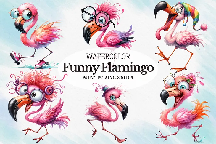 Funny Flamingo Clipart — Cute Flamingo Free