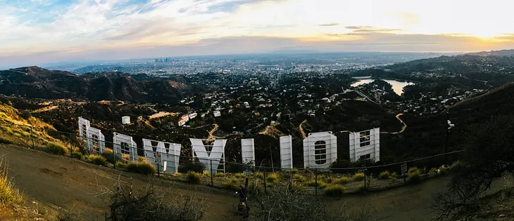 Looking from behind the Hollywood sign