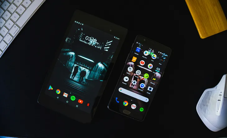 Two smartphones
